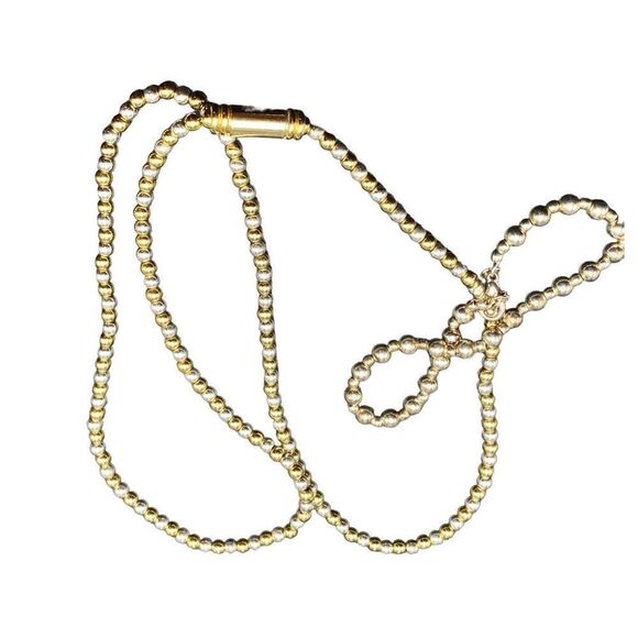 Premier Designs silver and gold tone beaded bracelet with gold beaded necklace m - Picture 1 of 7